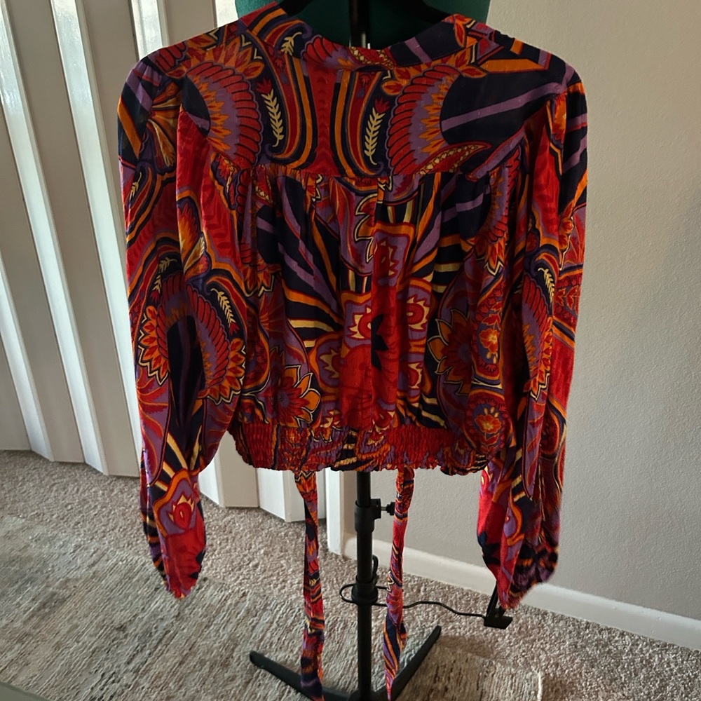 Christian Siriano Red and Purple Patterned Blouse - Picture 3 of 3
